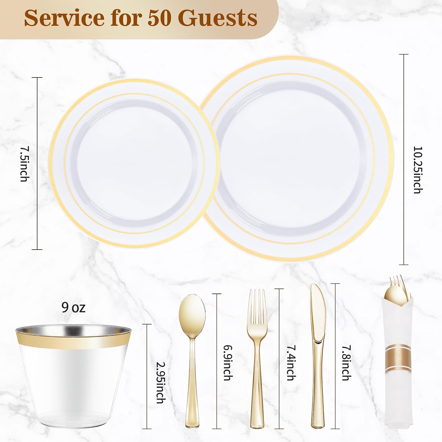 Premium Disposable Dinnerware — Serves 100 (with Cups)